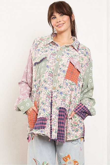 MULTI COLOR PRINTED PATCH WORK SHIRTS 